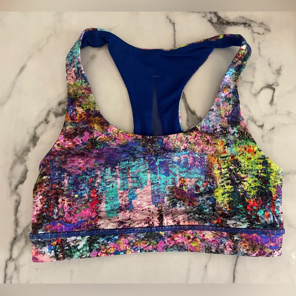 Lululemon Seawheeze Monet Electric Jungle Invigorate Bra Size 4